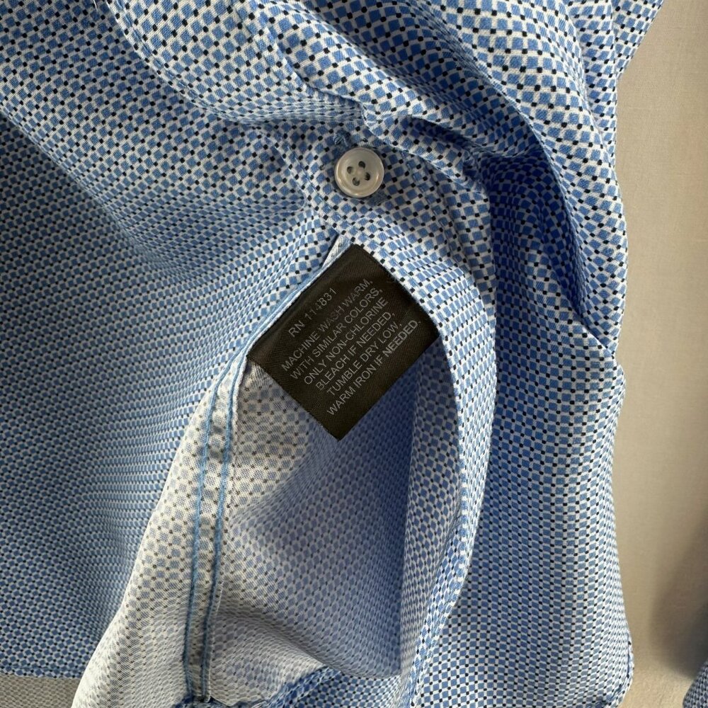 Nicole Miller Dress Shirt Mens Size M Corporate Long Sleeve Button Up Blue - Picture 11 of 11